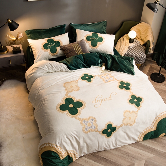 91家纺网 家纺一手货源 找家纺 涵宸 2020新款绒-水晶绒数码潮系列四件套 雅致