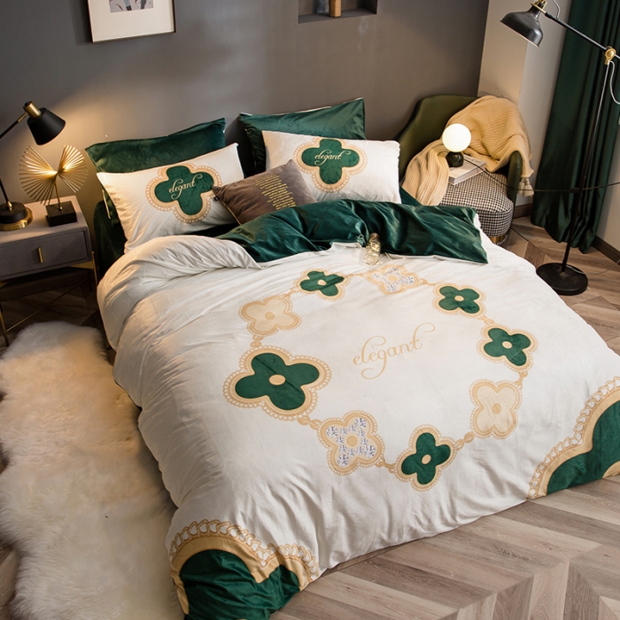 91家纺网 家纺一手货源 找家纺 涵宸 2020新款绒-水晶绒数码潮系列四件套 雅致