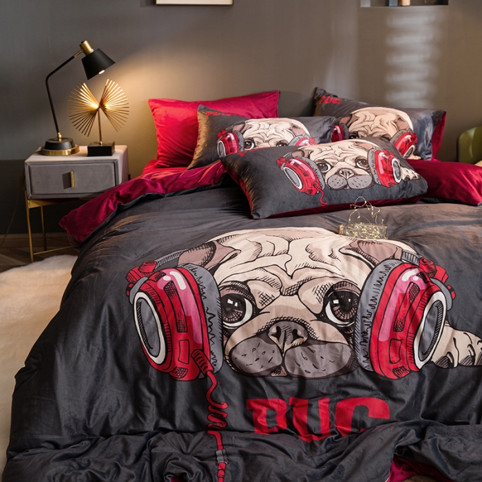 91家纺网 家纺一手货源 找家纺 涵宸 2020新款绒-水晶绒数码潮系列四件套 玩酷