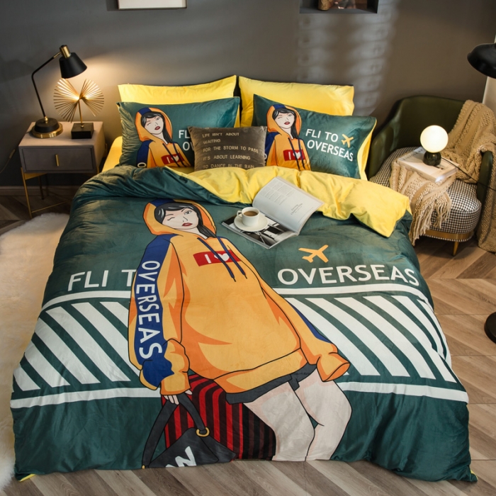 91家纺网 家纺一手货源 找家纺 涵宸 2020新款绒-水晶绒数码潮系列四件套 酷比