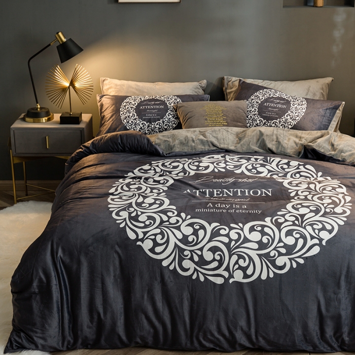 91家纺网 家纺一手货源 找家纺 涵宸 2020新款绒-水晶绒数码潮系列四件套 简爱