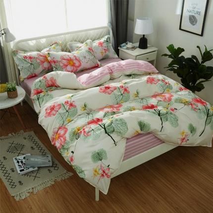 91家纺网 家纺一手货源 找家纺 （总1）百花王 2020新款花色活性芦荟棉四件套