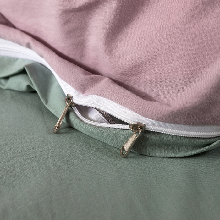 91家纺网 家纺一手货源 找家纺 朗莎家纺 2020新款水洗棉四件套 淡天蓝&雪青