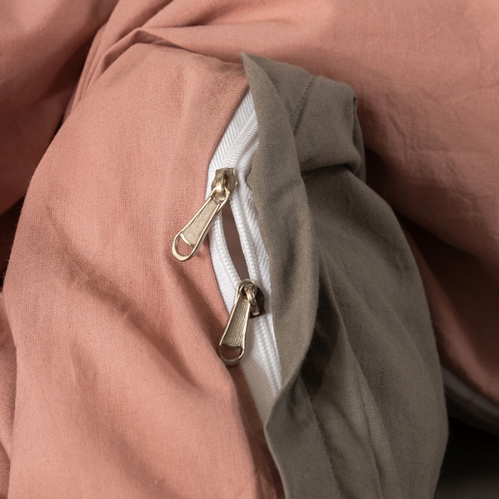 91家纺网 家纺一手货源 找家纺 朗莎家纺 2020新款水洗棉四件套 豆沙&amp;银灰