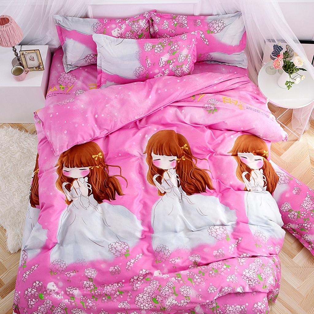 91家纺网 家纺一手货源 找家纺 百花王 2020新款花色活性芦荟棉四件套 爱在雨季