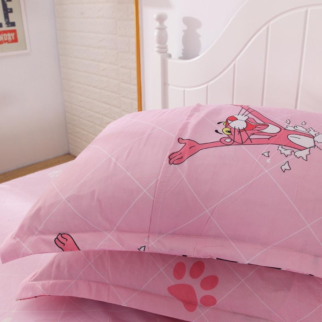 91家纺网 家纺一手货源 找家纺 百花王 2020新款花色活性芦荟棉四件套 大头粉红豹