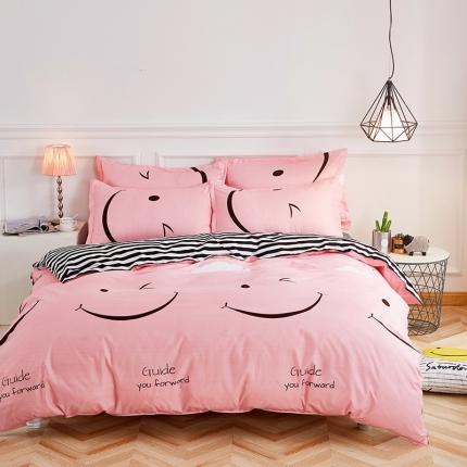 百花王 2020新款花色活性芦荟棉四件套 开心点