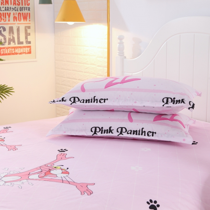 91家纺网 家纺一手货源 找家纺 百花王 2020新款花色活性芦荟棉四件套 开心粉红豹