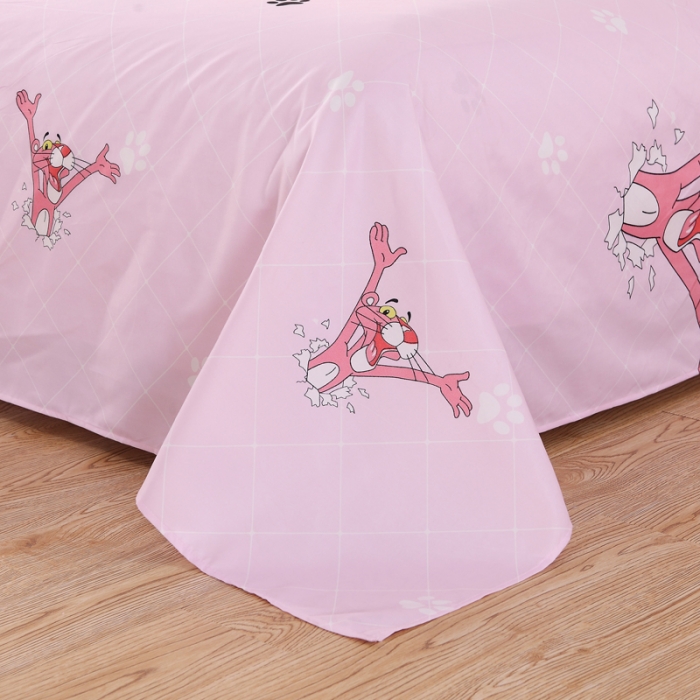 91家纺网 家纺一手货源 找家纺 百花王 2020新款花色活性芦荟棉四件套 开心粉红豹