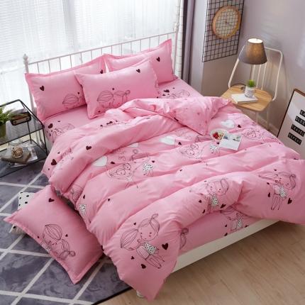 91家纺网 家纺一手货源 找家纺 百花王 2020新款花色活性芦荟棉四件套 浪漫满屋