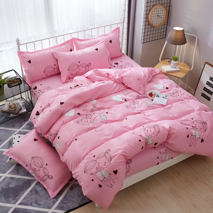 91家纺网 家纺一手货源 找家纺 百花王 2020新款花色活性芦荟棉四件套 浪漫满屋