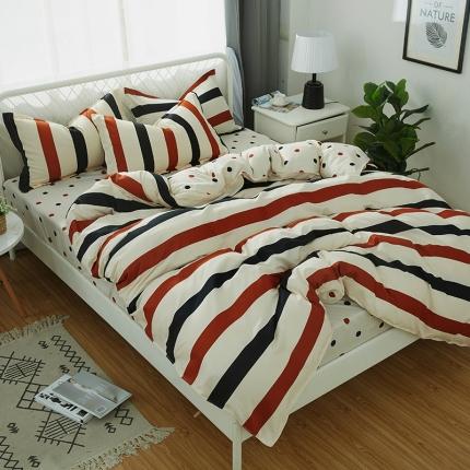 百花王 2020新款花色活性芦荟棉四件套 裸婚AB