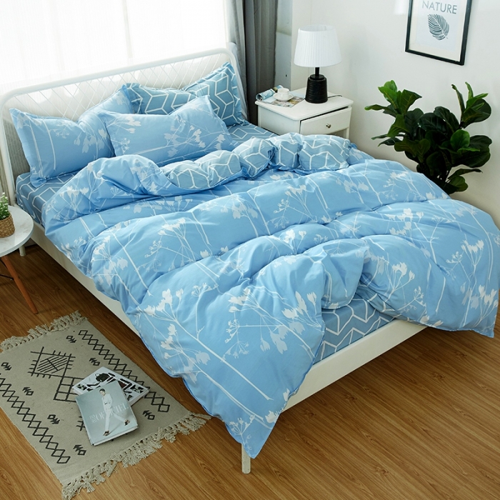 91家纺网 家纺一手货源 找家纺 百花王 2020新款花色活性芦荟棉四件套 情趣