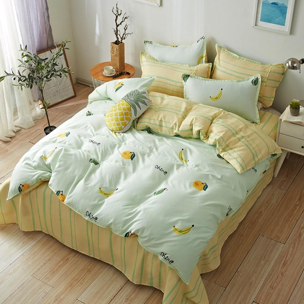 91家纺网 家纺一手货源 找家纺 百花王 2020新款花色活性芦荟棉四件套 水果派