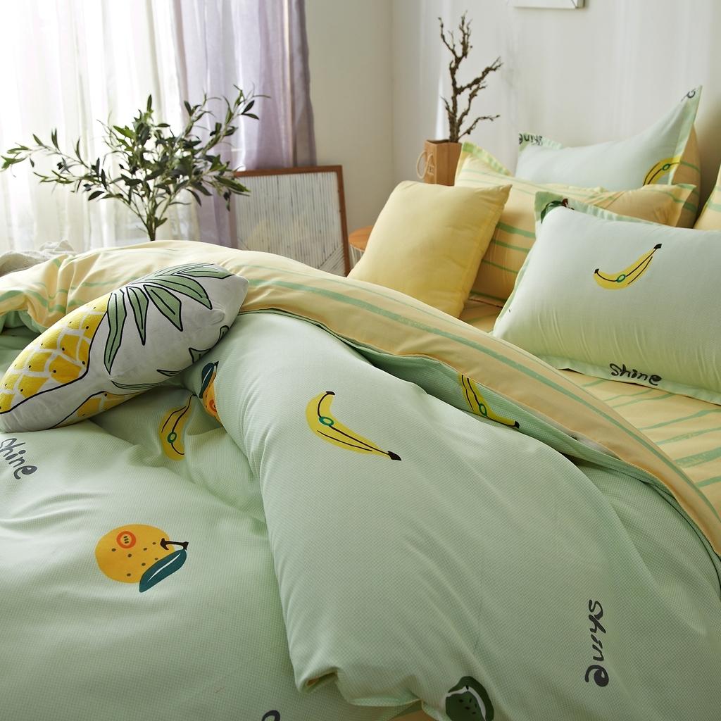 91家纺网 家纺一手货源 找家纺 百花王 2020新款花色活性芦荟棉四件套 水果派