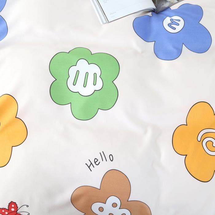 91家纺网 家纺一手货源 找家纺 百花王 2020新款花色活性芦荟棉四件套 花漾甜心