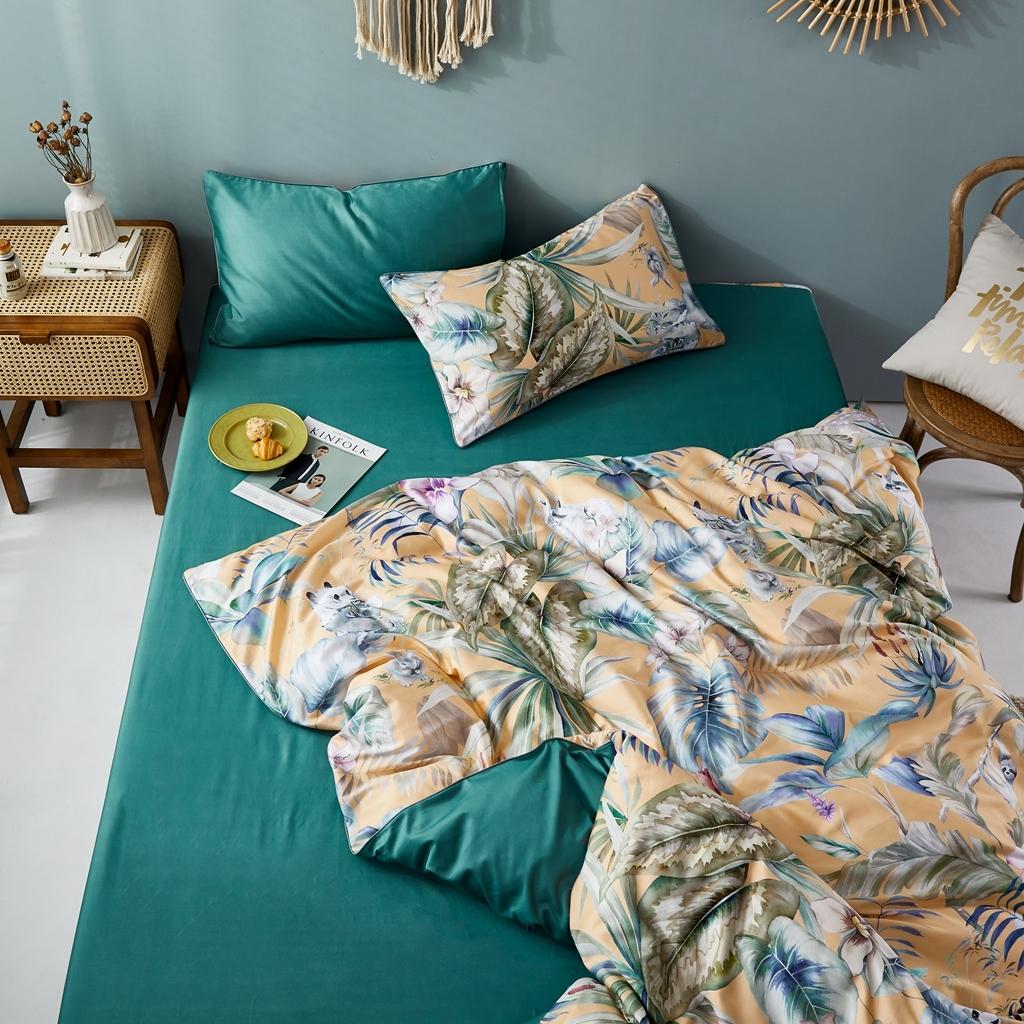 91家纺网 家纺一手货源 找家纺 （总）优然居2020新款60S长绒棉数码印花镶边款四件套