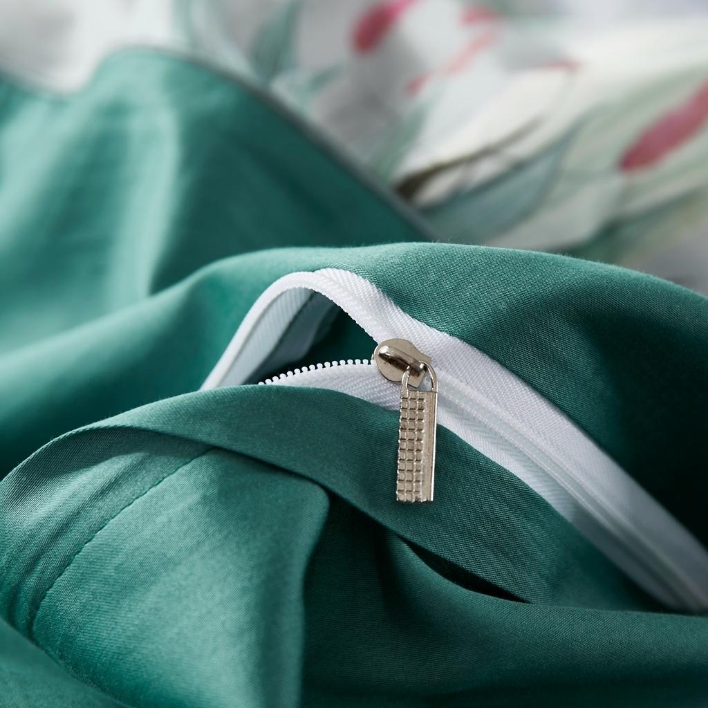 91家纺网 家纺一手货源 找家纺 优然居2020新款60S长绒棉数码印花镶边款四件套 凯恩斯灰