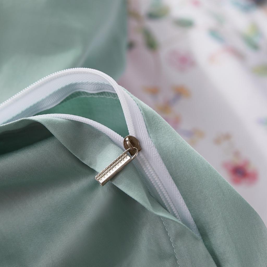 91家纺网 家纺一手货源 找家纺 优然居2020新款60S长绒棉数码印花镶边款四件套 欧若拉粉