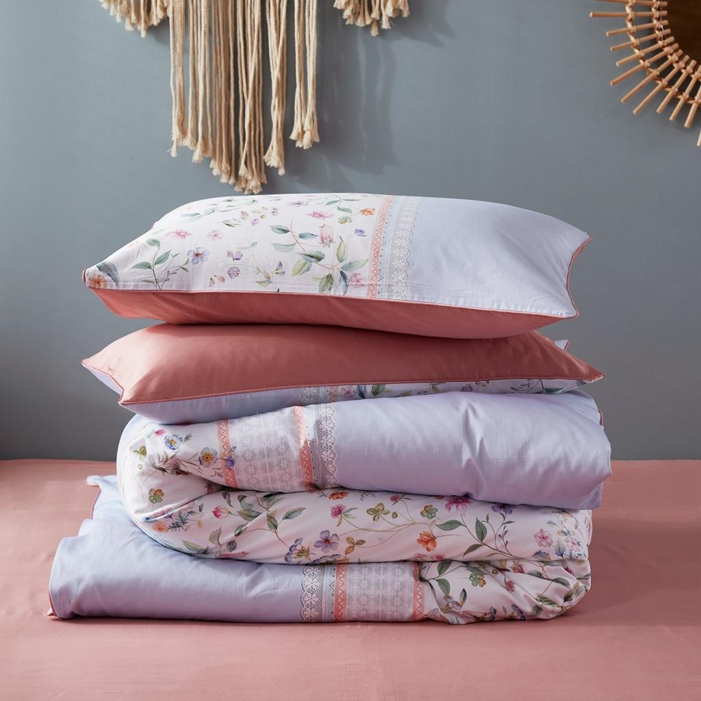 91家纺网 家纺一手货源 找家纺 优然居2020新款60S长绒棉数码印花镶边款四件套 塞纳之星