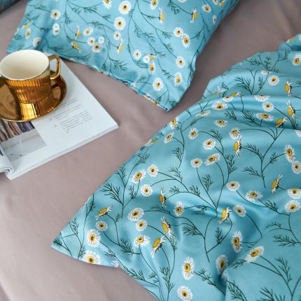 91家纺网 家纺一手货源 找家纺 优然居 2020新款60S长绒棉活性印花四件套 卡贝尔蓝