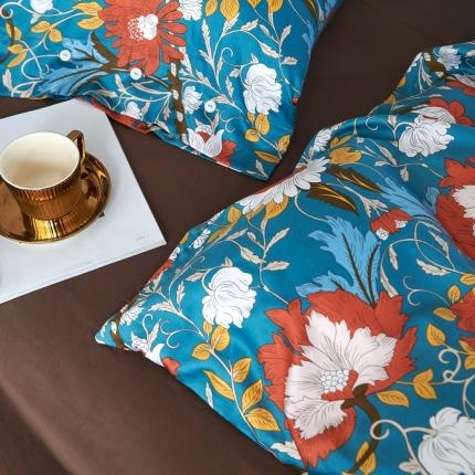 91家纺网 家纺一手货源 找家纺 优然居 2020新款60S长绒棉活性印花四件套 特赫姆蓝