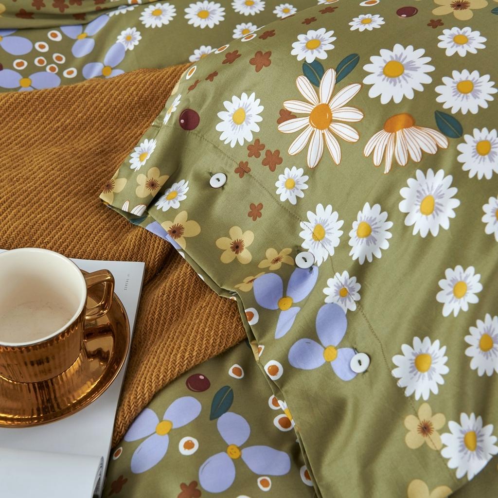 91家纺网 家纺一手货源 找家纺 优然居 2020新款60S长绒棉活性印花四件套 南笙黄