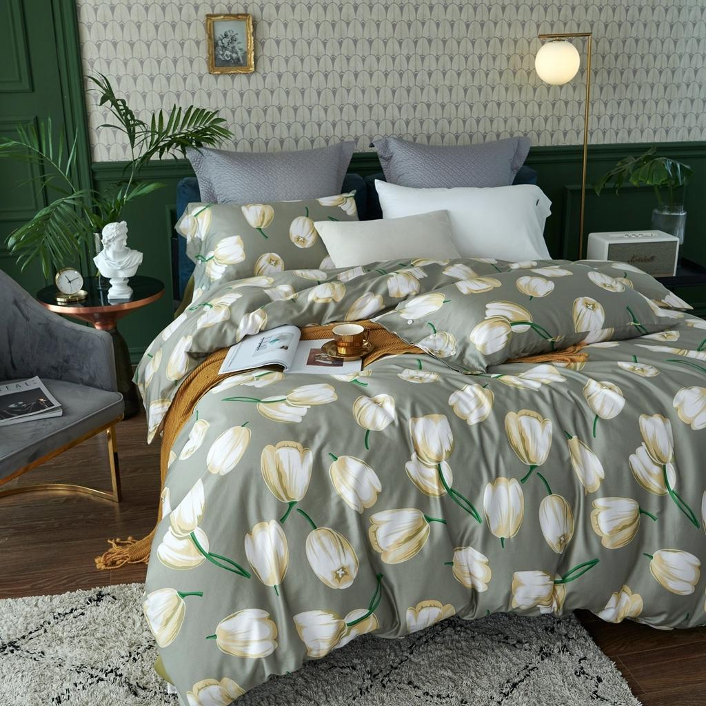 91家纺网 家纺一手货源 找家纺 优然居 2020新款60S长绒棉活性印花四件套 浦路斯