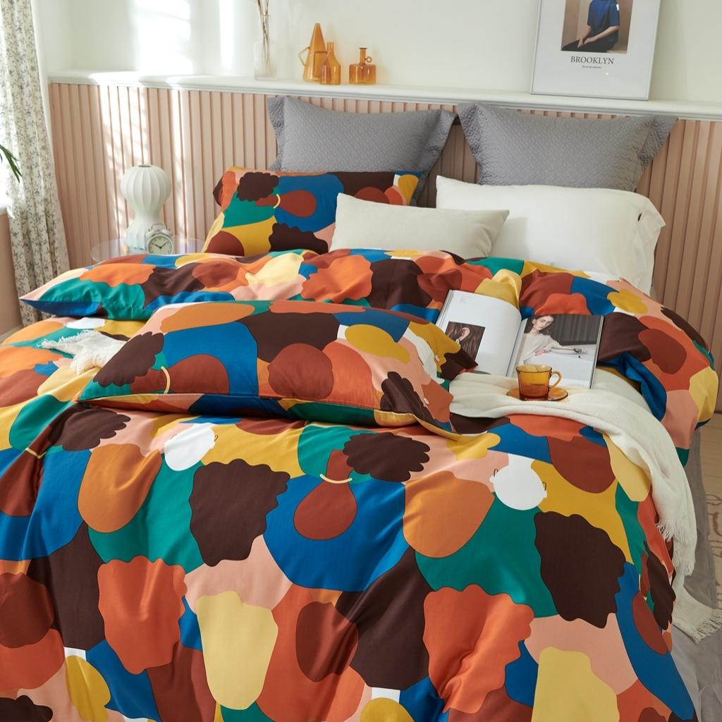 91家纺网 家纺一手货源 找家纺 优然居 2020新款60S长绒棉活性印花四件套 邂逅