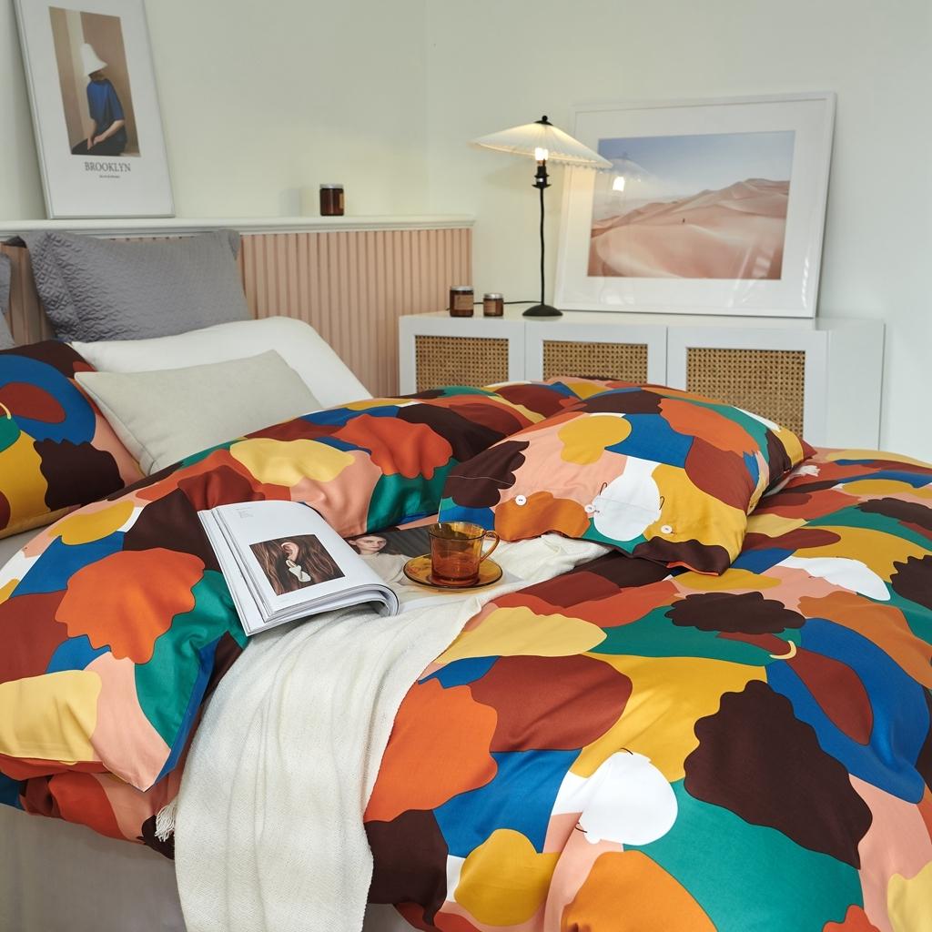 91家纺网 家纺一手货源 找家纺 优然居 2020新款60S长绒棉活性印花四件套 邂逅