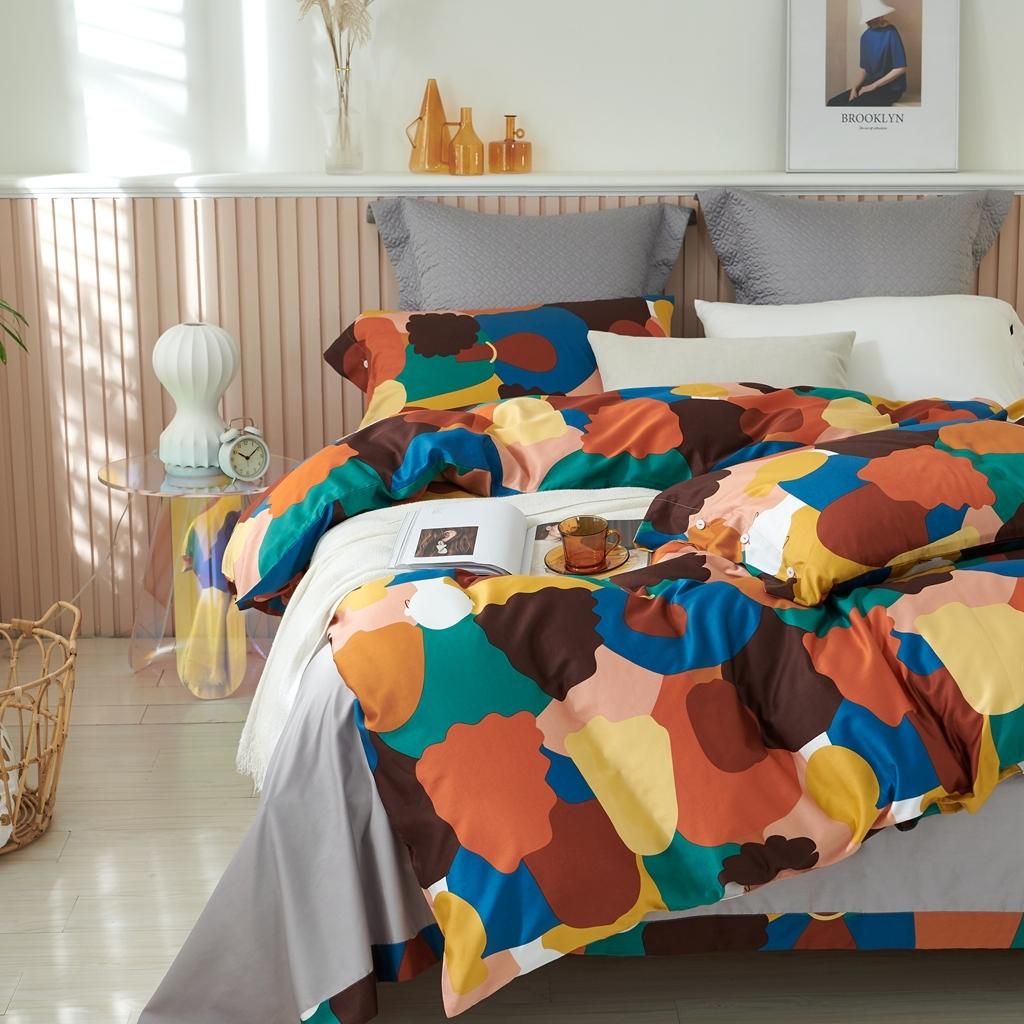 91家纺网 家纺一手货源 找家纺 优然居 2020新款60S长绒棉活性印花四件套 邂逅