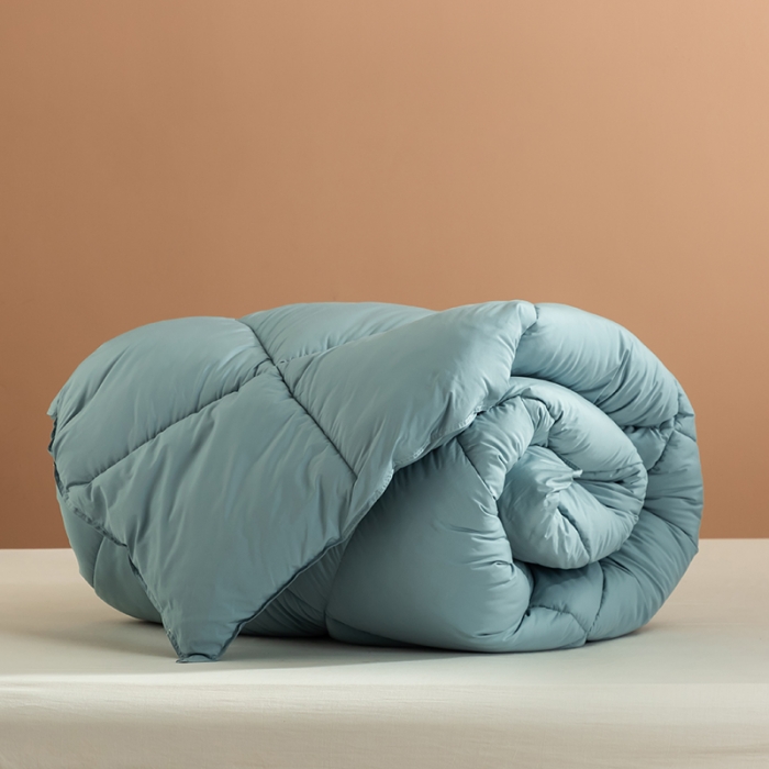 91家纺网 家纺一手货源 找家纺 2024新款大朵绒轻音羽绒被春秋被冬被 冰湖蓝