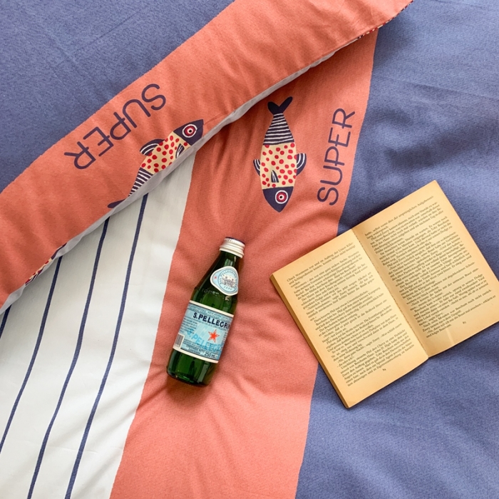 91家纺网 家纺一手货源 找家纺 时年 2020新款40支全棉莫兰迪系列四件套 飞鱼