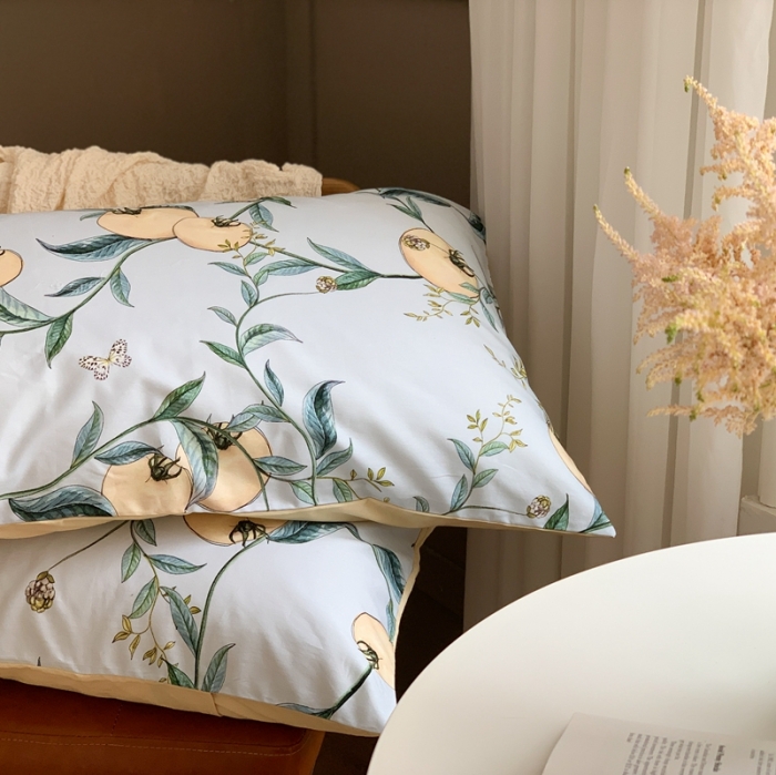 91家纺网 家纺一手货源 找家纺 时年 2020新款40支全棉莫兰迪系列四件套 硕果