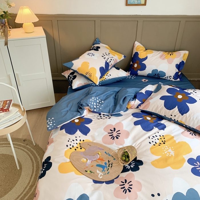 91家纺网 家纺一手货源 找家纺 时年 2020新款40支全棉莫兰迪系列四件套 小夜曲