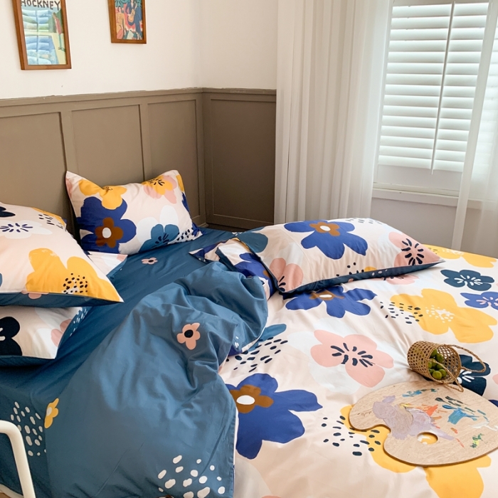 91家纺网 家纺一手货源 找家纺 时年 2020新款40支全棉莫兰迪系列四件套 小夜曲