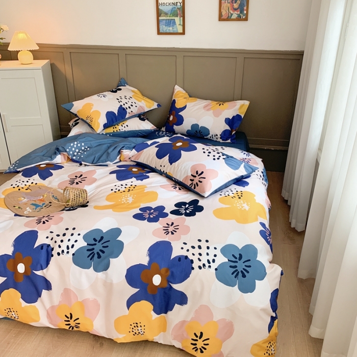 91家纺网 家纺一手货源 找家纺 时年 2020新款40支全棉莫兰迪系列四件套 小夜曲