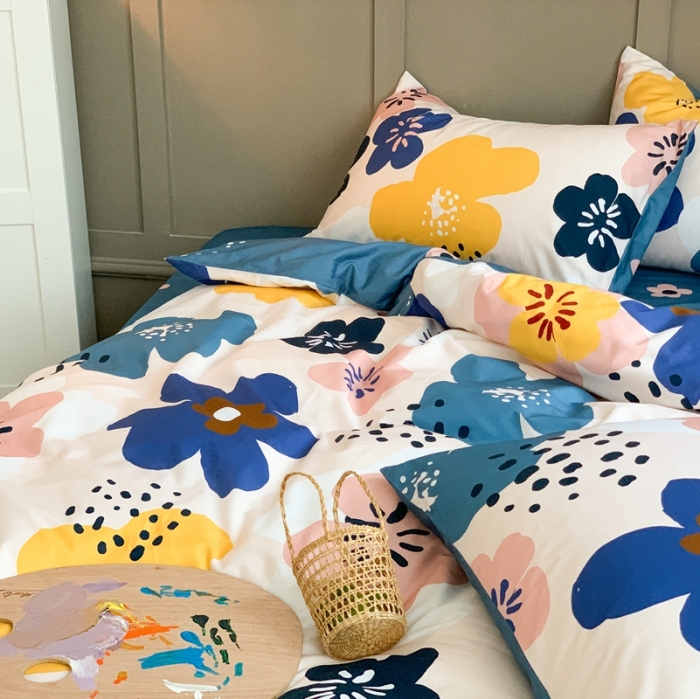 91家纺网 家纺一手货源 找家纺 时年 2020新款40支全棉莫兰迪系列四件套 小夜曲