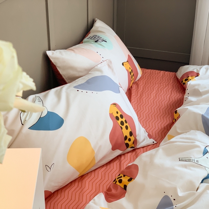 91家纺网 家纺一手货源 找家纺 时年 2020新款40支全棉莫兰迪系列四件套 园游会