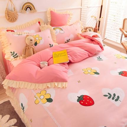 91家纺网 家纺一手货源 找家纺 （总）梦之岛 2020新款韩版磨毛蕾丝四件套