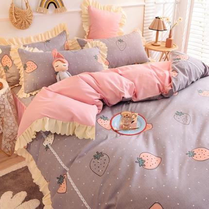 91家纺网 家纺一手货源 找家纺 （总）梦之岛 2020新款韩版磨毛蕾丝四件套