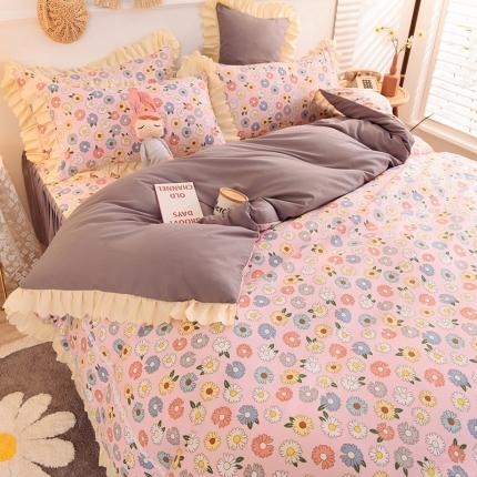 91家纺网 家纺一手货源 找家纺 （总）梦之岛 2020新款韩版磨毛蕾丝四件套