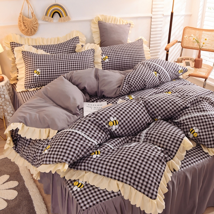 91家纺网 家纺一手货源 找家纺 梦之岛 2020新款韩版磨毛蕾丝四件套 爱巢