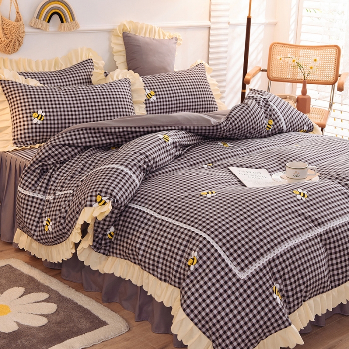 91家纺网 家纺一手货源 找家纺 梦之岛 2020新款韩版磨毛蕾丝四件套 爱巢