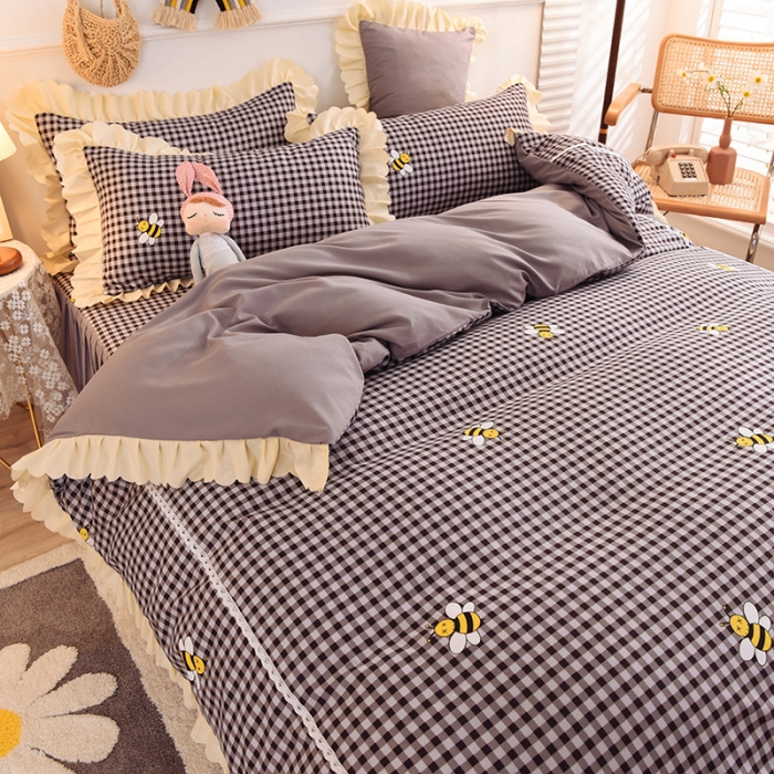 91家纺网 家纺一手货源 找家纺 梦之岛 2020新款韩版磨毛蕾丝四件套 爱巢