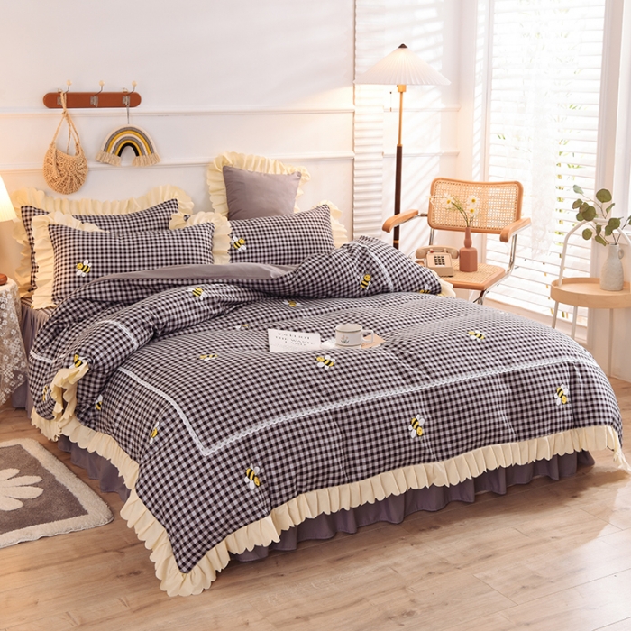 91家纺网 家纺一手货源 找家纺 梦之岛 2020新款韩版磨毛蕾丝四件套 爱巢