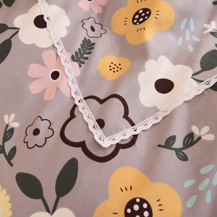 91家纺网 家纺一手货源 找家纺 梦之岛 2020新款韩版磨毛蕾丝四件套 甜蜜花丛