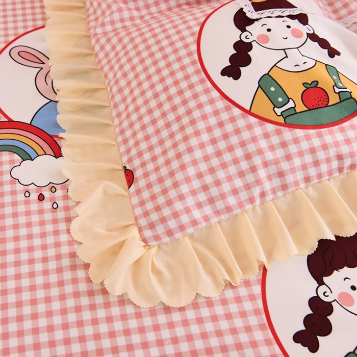 91家纺网 家纺一手货源 找家纺 梦之岛 2020新款韩版磨毛蕾丝四件套 甜心女孩