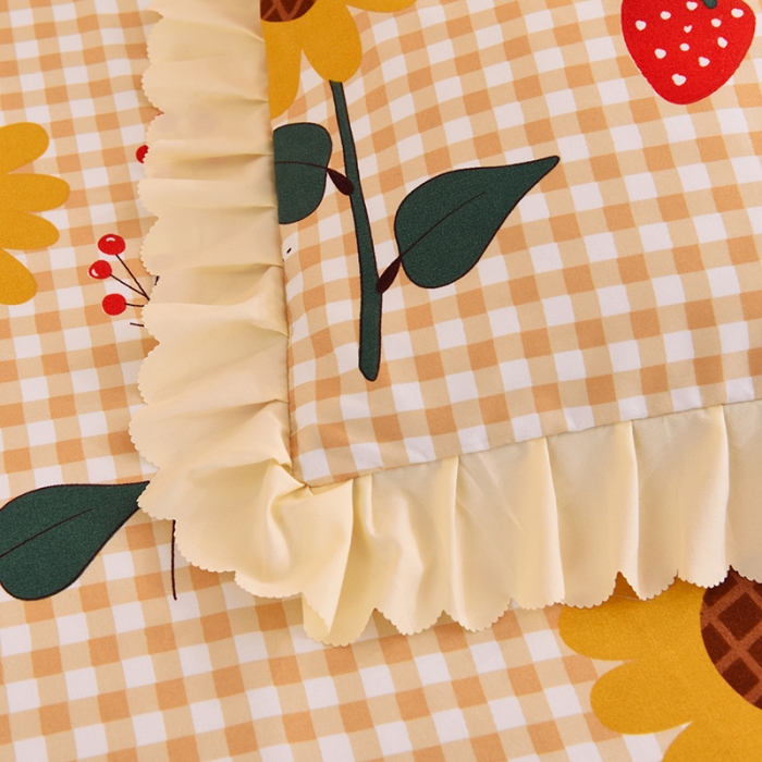 91家纺网 家纺一手货源 找家纺 梦之岛 2020新款韩版磨毛蕾丝四件套 向阳花开