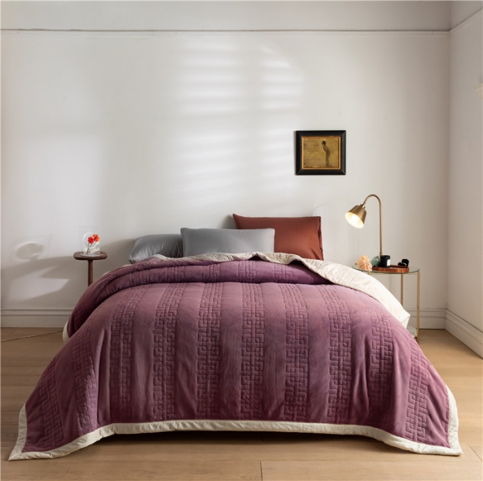 91家纺网 家纺一手货源 找家纺 （总）法芙娜 黑科技吸湿牛奶绒夹棉毛毯夹棉毯